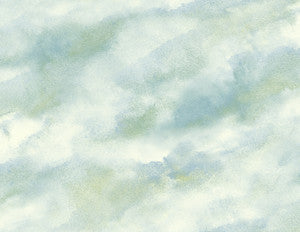 Cloudy Diagonal Faux Metallic Pearl, Mint Green, & Powder Blue by Seabrook Wallpaper