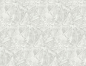African Geo Metallic Silver & Off-White by Seabrook Wallpaper