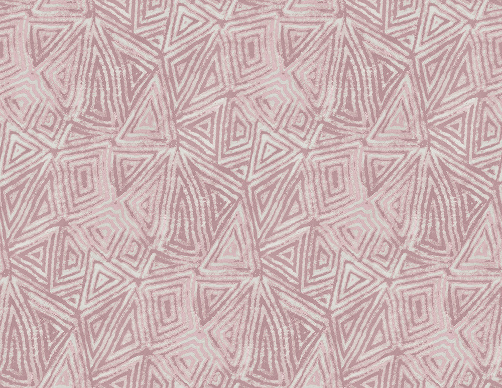 African Geo Metallic Mauve & Pearl by Seabrook Wallpaper L'Atelier de Paris United States 60.75 20.87" 27" - Fabric Carolina -