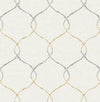 Shibori Lattice Antique Gold, Gray, & Metallic Pearl AH41605 by Pelican Prints Wallpaper