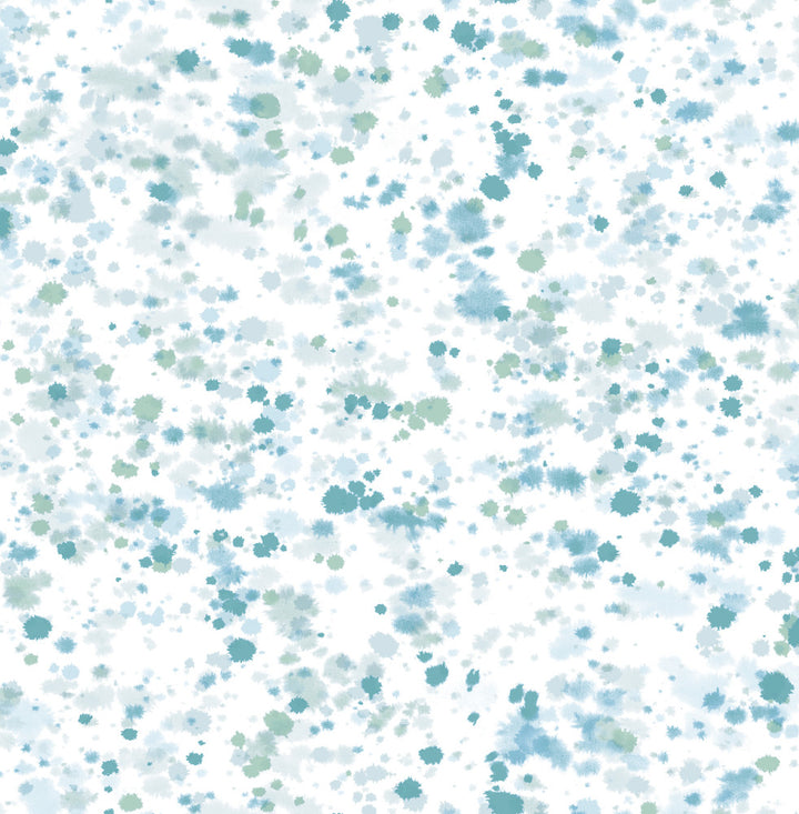 Splatter Metallic Ice Blue, Turquoise, & Mint Green by Seabrook Wallpaper L'Atelier de Paris United States 56.05 20.87" 20.5" - Fabric Carolina -