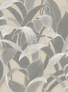 Imperial Banana Groves Metallic Gold and Gray by Seabrook Wallpaper