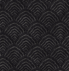 Confucius Scallop Ebony and Metallic Mocha by Seabrook Wallpaper