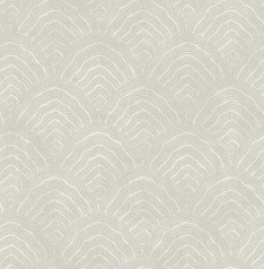 Confucius Scallop Linen and Metallic Pearl by Seabrook Wallpaper