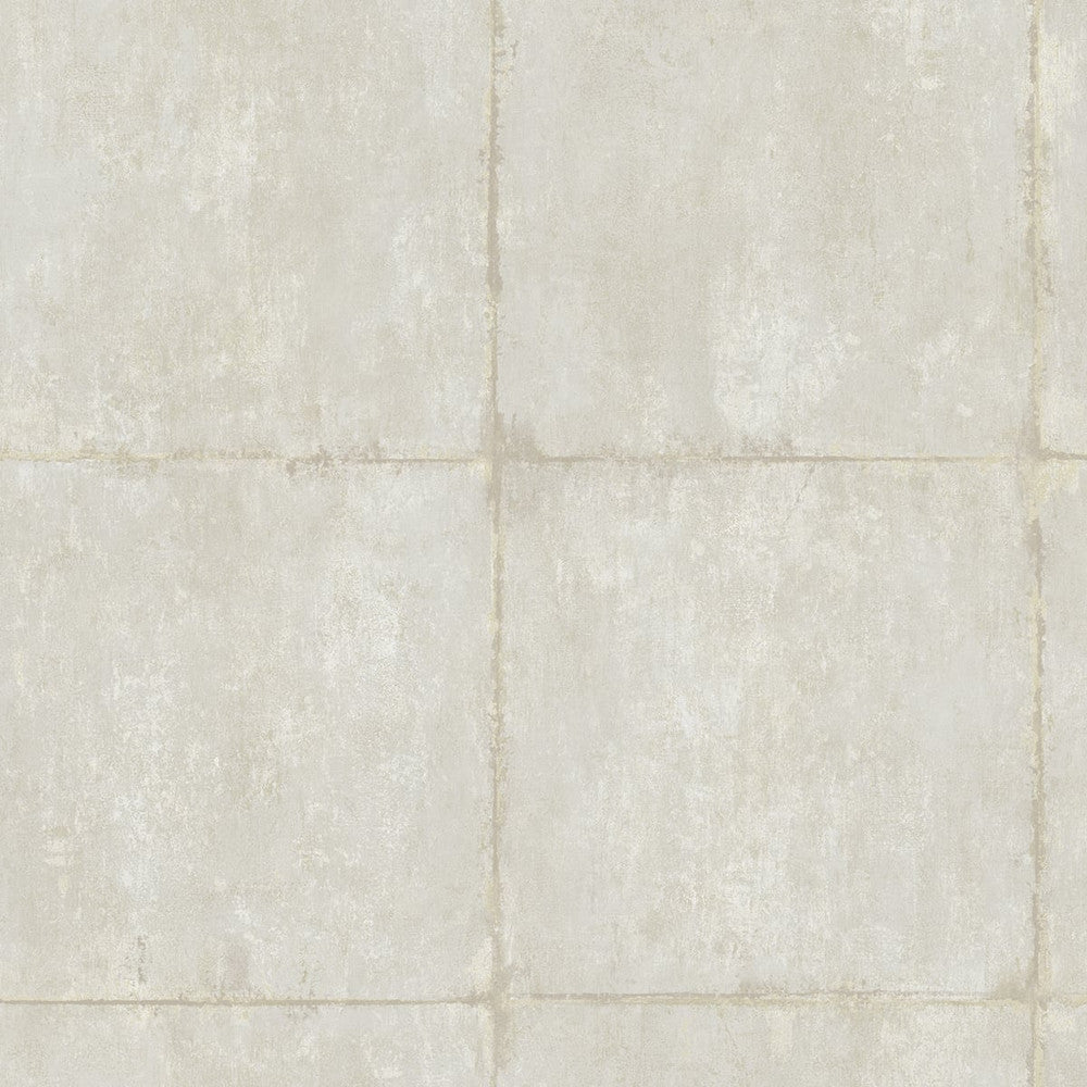Great Wall Blocks Metallic Silver and Off-White by Seabrook Wallpaper Koi United States 60.75 27" 27" - Fabric Carolina -