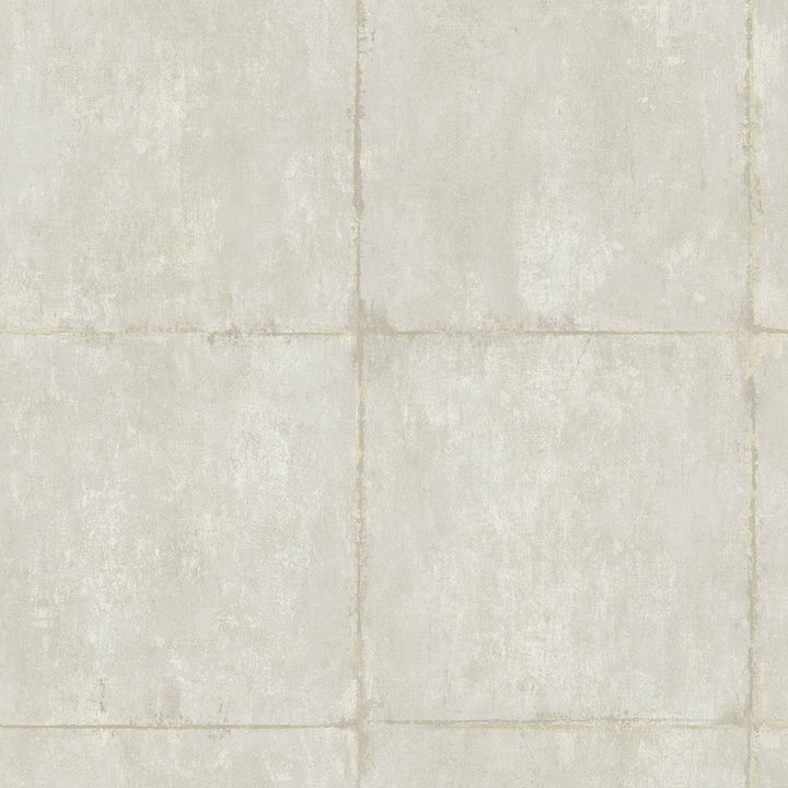 Great Wall Blocks Metallic Silver and Off-White by Seabrook Wallpaper Koi United States 60.75 27" 27" - Fabric Carolina -