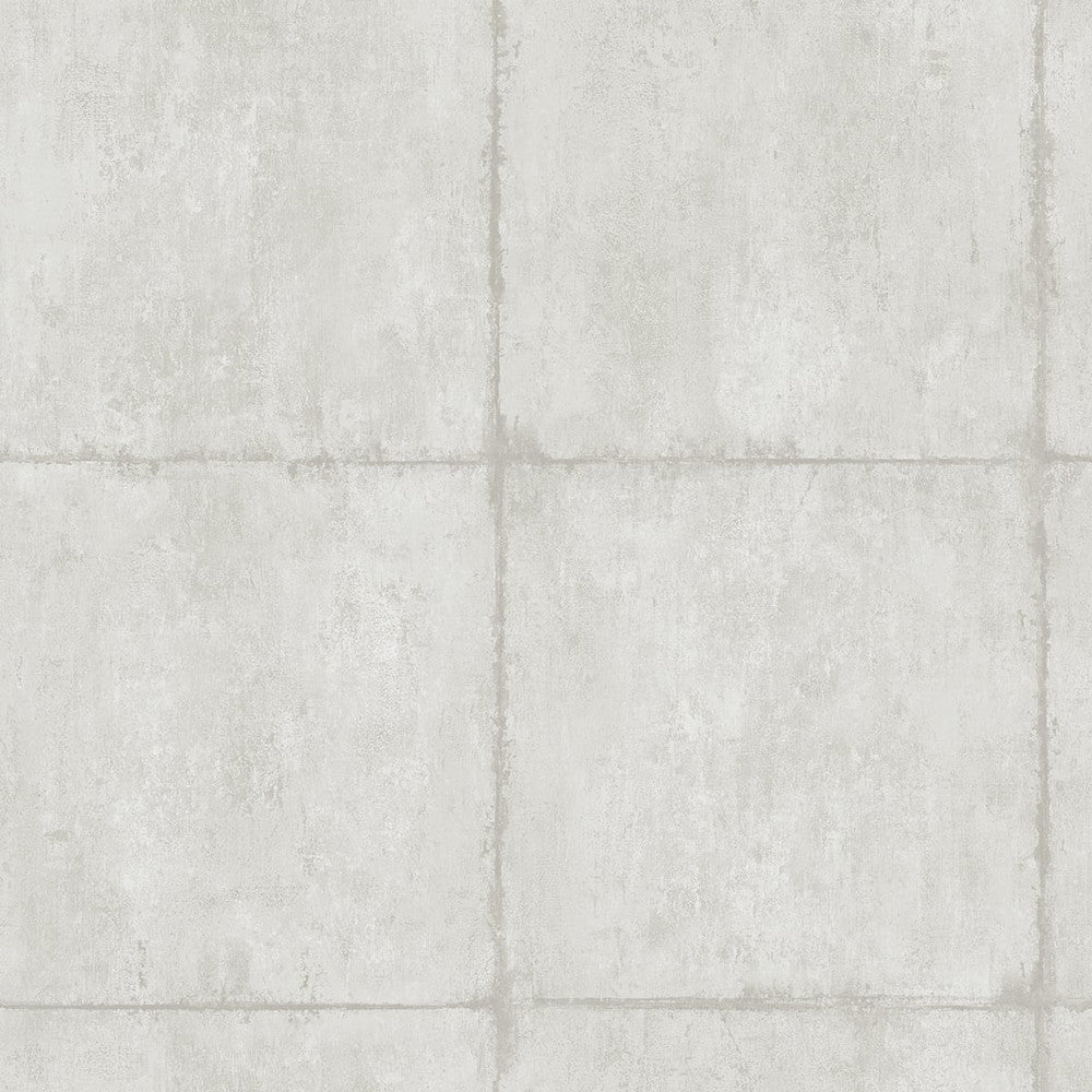 Great Wall Blocks Metallic Silver and Grey by Seabrook Wallpaper Koi United States 60.75 27" 27" - Fabric Carolina -