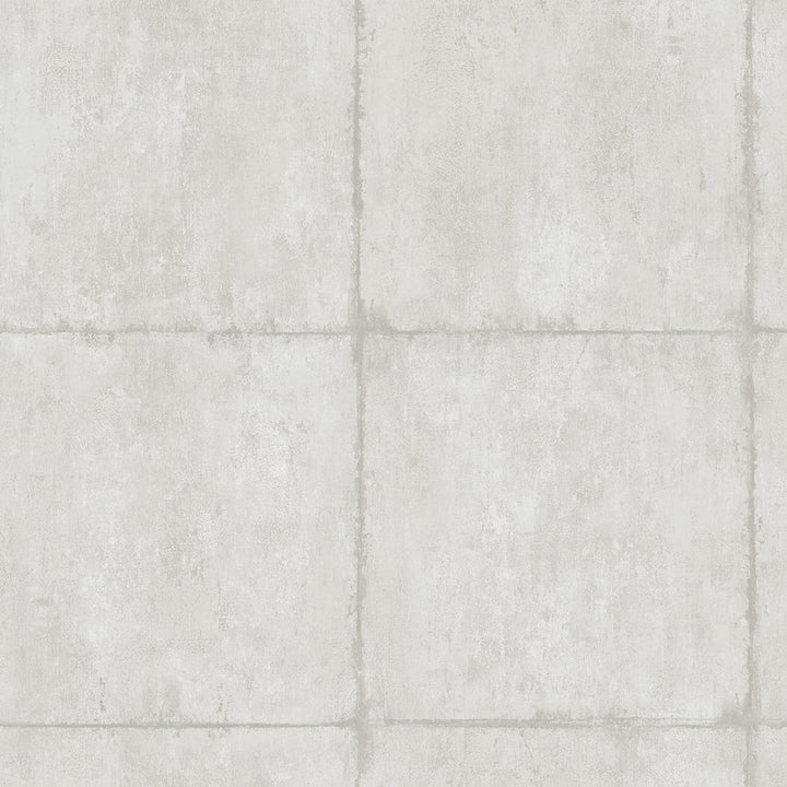 Great Wall Blocks Metallic Silver and Grey by Seabrook Wallpaper Koi United States 60.75 27" 27" - Fabric Carolina -