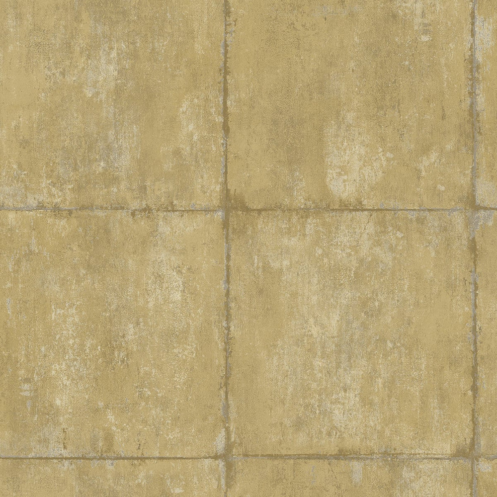 Great Wall Blocks Metallic Gold and Silver by Seabrook Wallpaper Koi United States 60.75 27" 27" - Fabric Carolina -