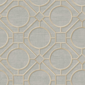 Silk Road Trellis Metallic Gold and Gray by Seabrook Wallpaper