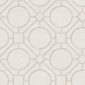 Silk Road Trellis Metallic Pearl and Off-White by Seabrook Wallpaper