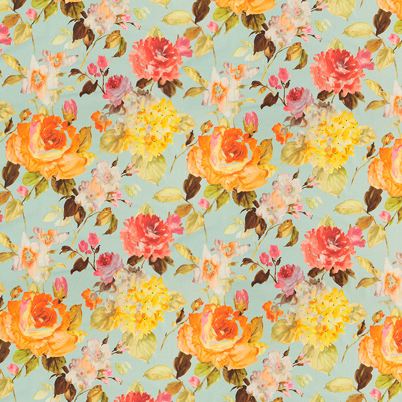 Abloom # 15 Summer by Maxwell Fabric COLOR WAVES-CAYMAN 100% COTTON SPAIN WASH BELOW 30 - IRON MEDIUM - DRY CLEAN </p><p>Repeat: Horizontal: H-26.5 and Vertical: V-25.5 54.3" - Fabric Carolina -