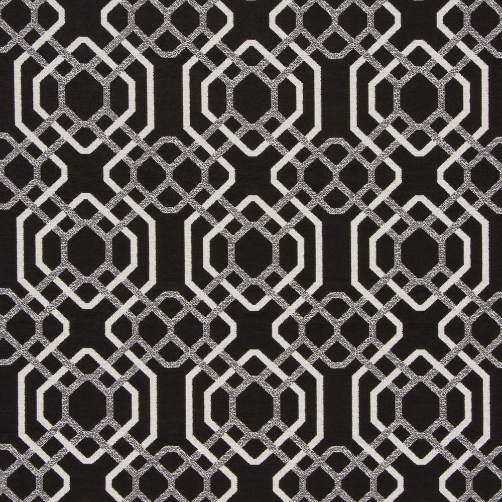 Alexandria Black-White by Bella-Dura Designer Fabric  100% BELLA DURA POLYOLEFIN USA 70000 H: 6.875'' V: 6.75'' 55''  - Swanky Fabrics -