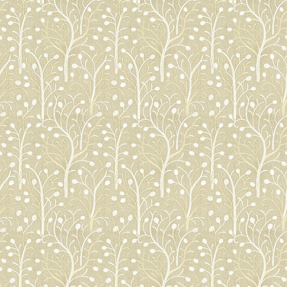 Alyssa 1 Taupe by Stout Designer Fabric COMFORTABLE LIVING BEIGE/TAUPE 100%LIN %BEMB INDIA Horizontal: 12.875 and Vertical: 15.5 51.5 in - Swanky Fabrics -