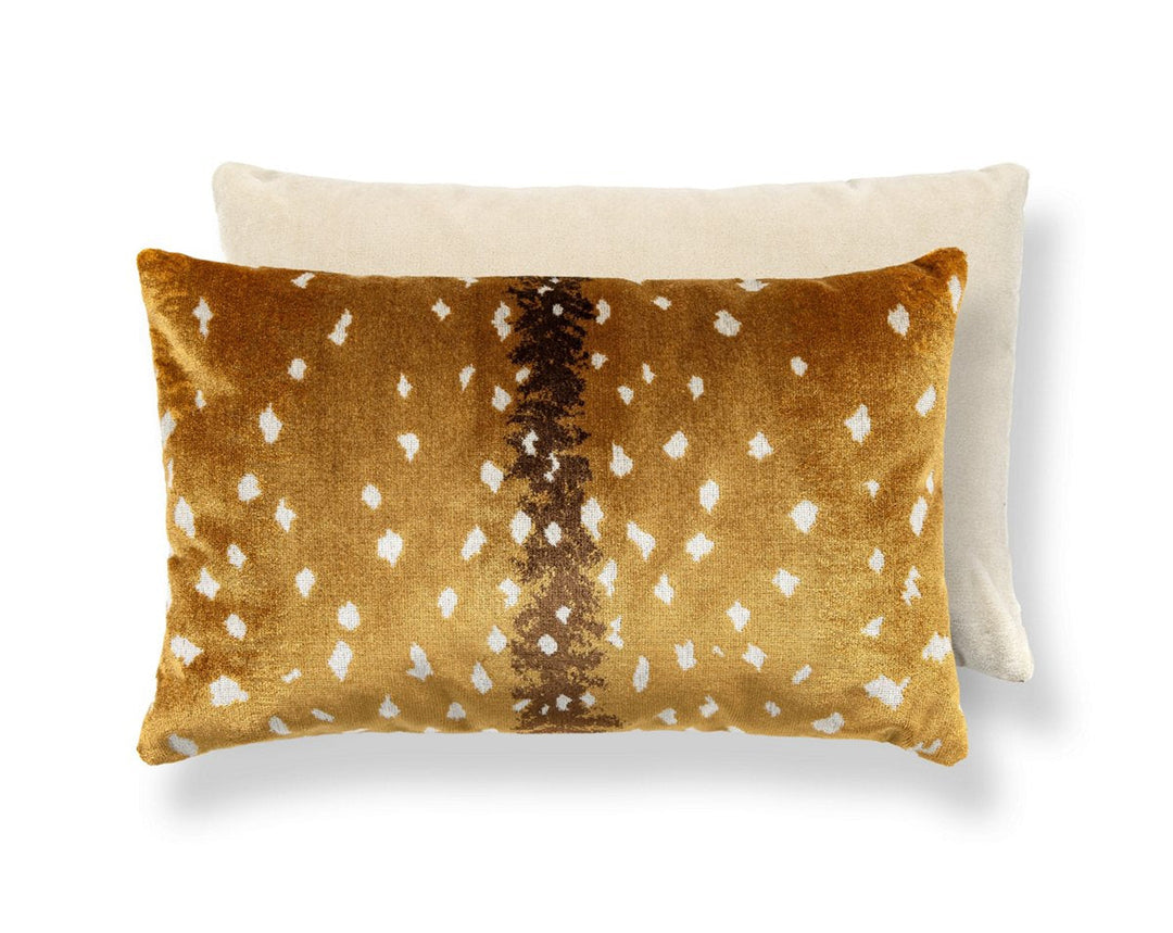 Antelope / Velvet Pillow 14 X 22 - Tawny / Beige ALMBDKBOHE0002 by Scalamandre Designer Pillow