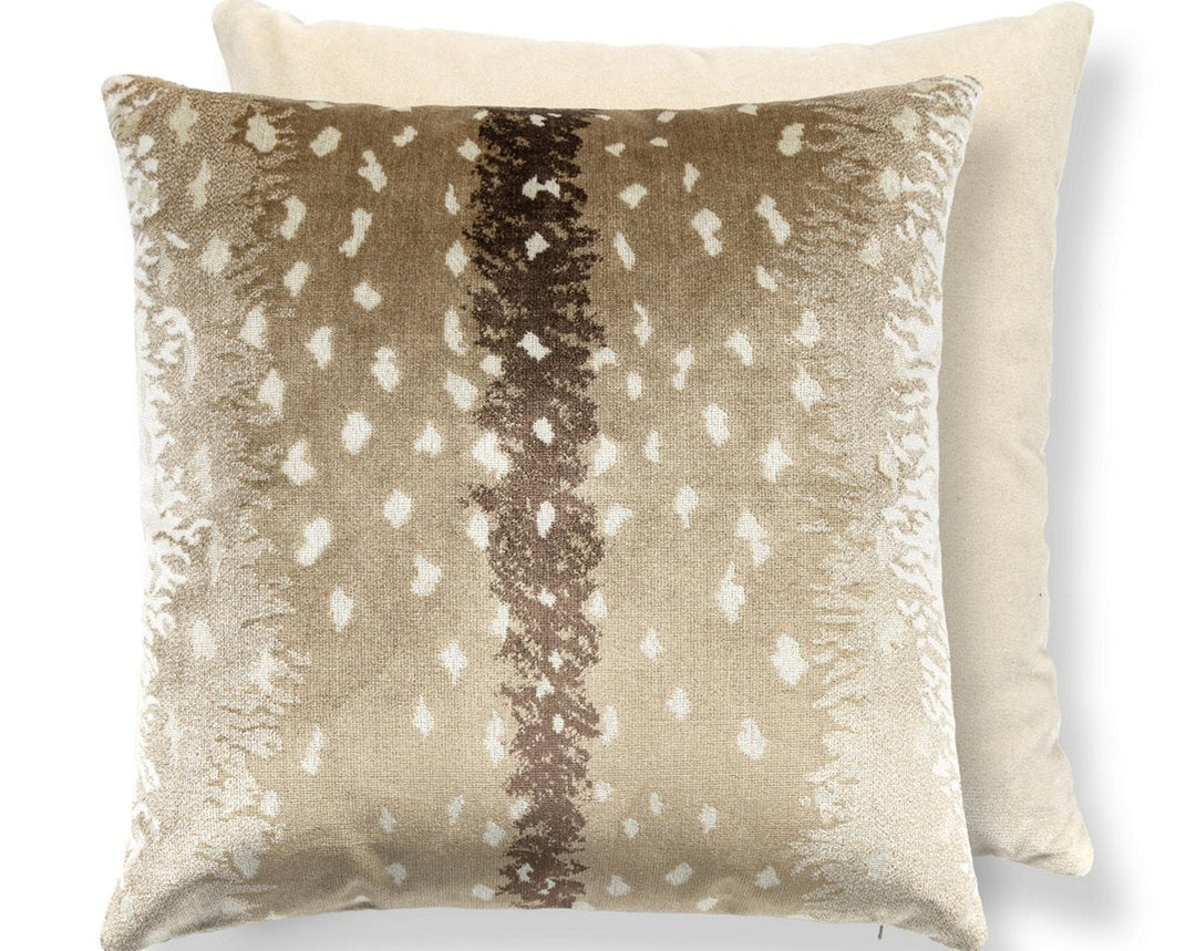 Antelope / Velvet Pillow 22 X 22 - Sahara / Beige ALTDDKBOHE0003 by Scalamandre Designer Pillow
