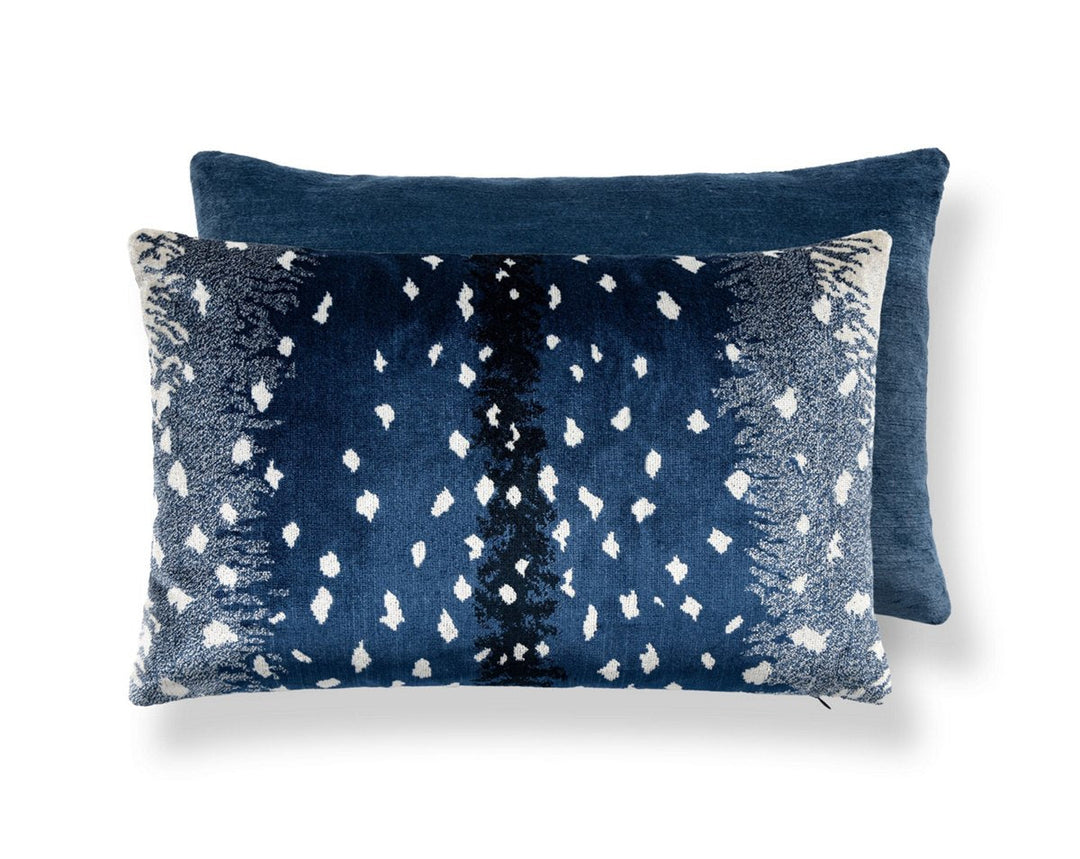 Antelope / Velvet Pillow 14 X 22 - Midnight / Navy ALMBDKBOHE0004 by Scalamandre Designer Pillow