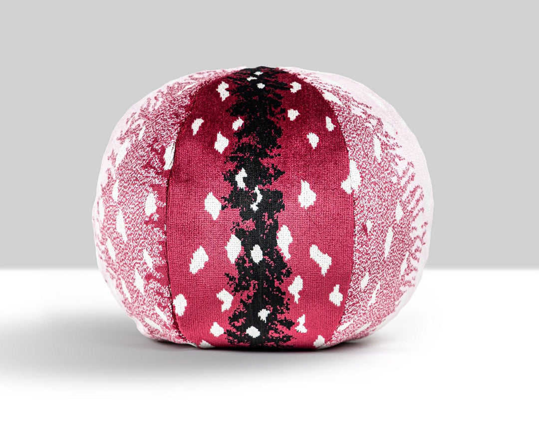 Antelope Pillow 12 Dia - Raspberry ALRADKBOHE0006 by Scalamandre Designer Pillow