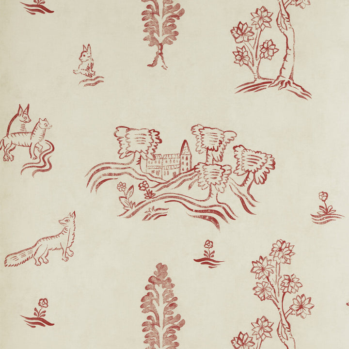 Wychwood Huntsman Red by Kravet Couture Wallcovering ANDREW MARTIN KIT KEMP WOOD PULP - 45%;BINDER - 20%;MINERAL FILLERS - 20%;POLYESTER - 15% United Kingdom Horizontal: 8 and Vertical: 7 20.5 - Fabric Carolina -