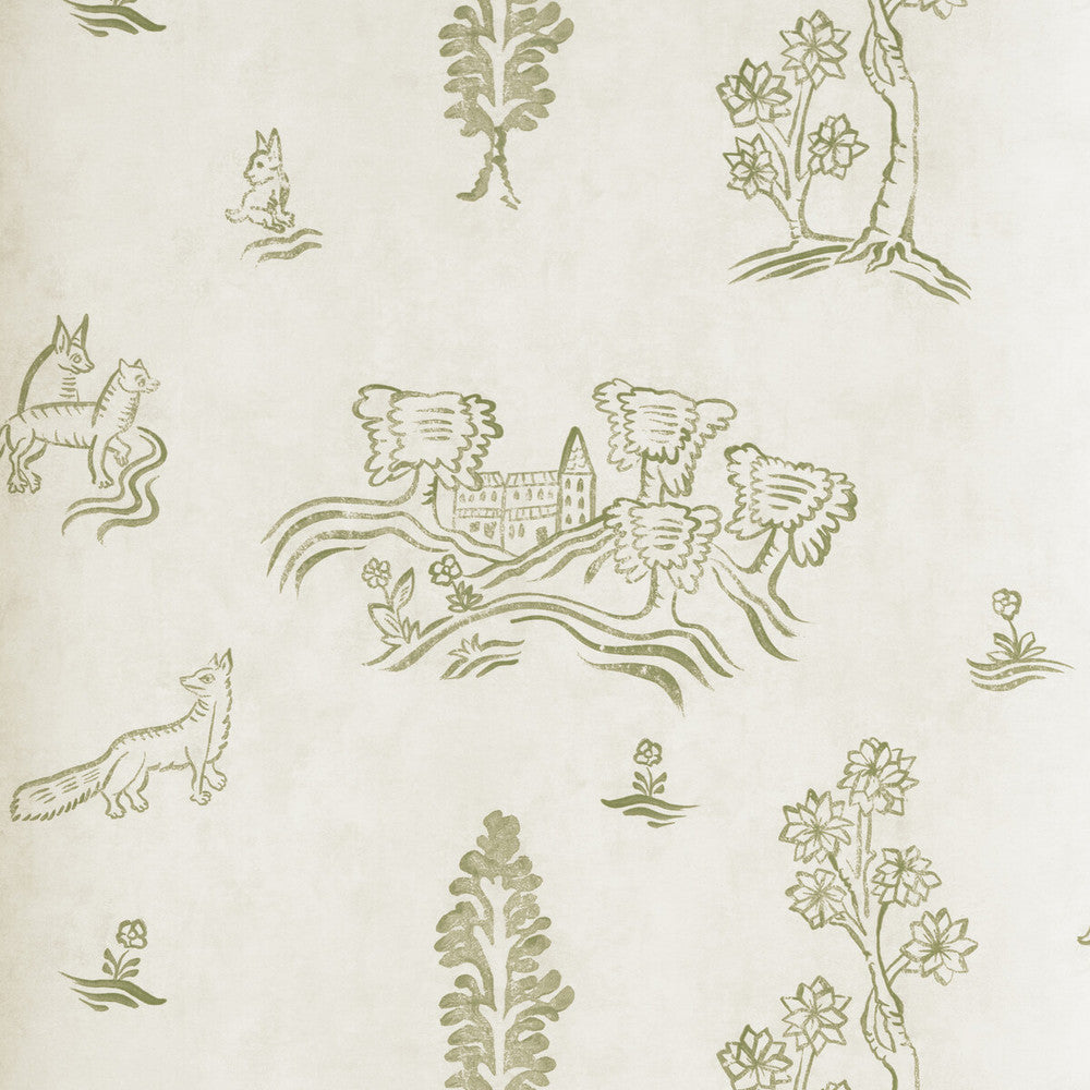 Wychwood Basil Green by Kravet Couture Wallcovering ANDREW MARTIN KIT KEMP WOOD PULP - 45%;BINDER - 20%;MINERAL FILLERS - 20%;POLYESTER - 15% United Kingdom Horizontal: 8 and Vertical: 7 20.5 - Fabric Carolina -