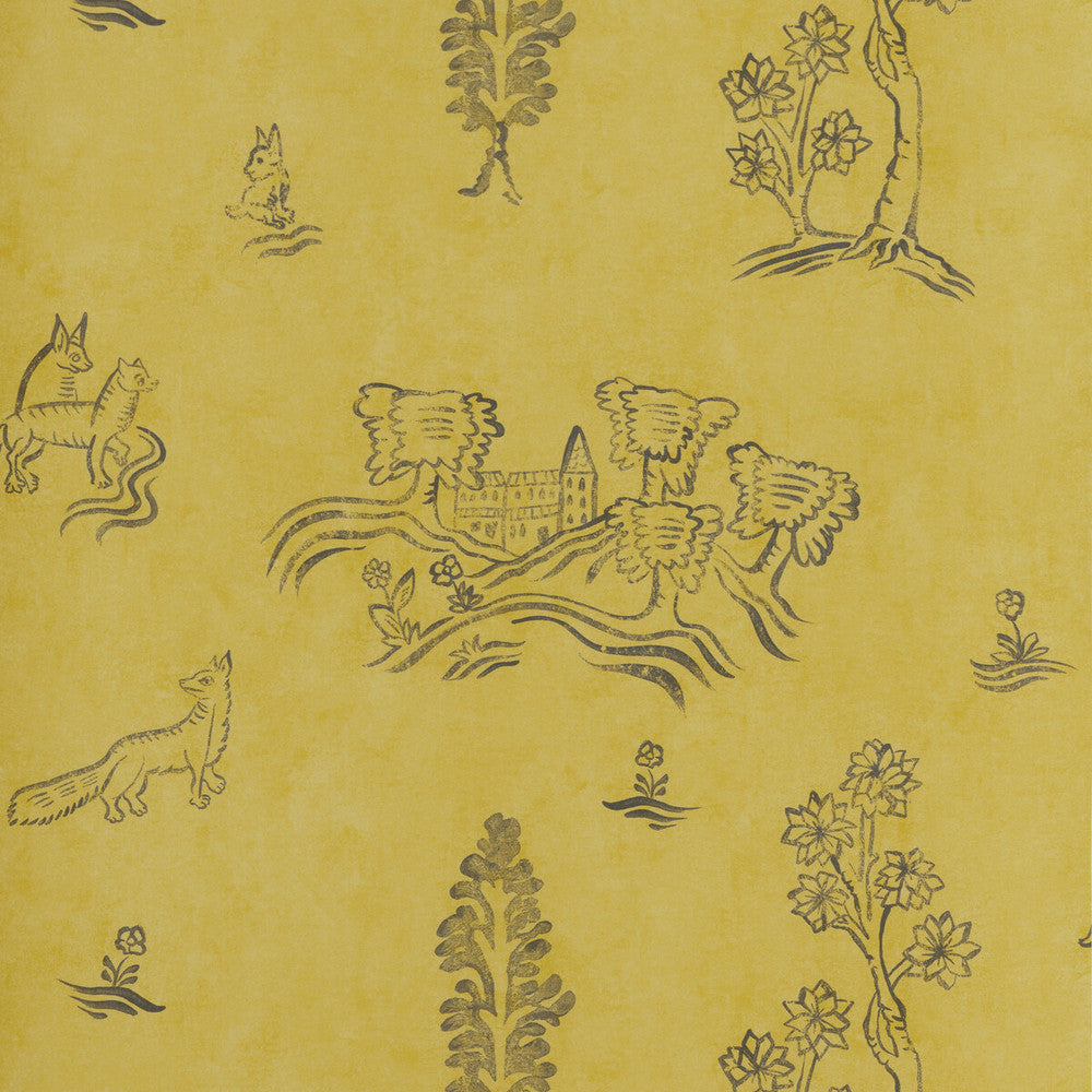 Wychwood Provencal Yellow by Kravet Couture Wallcovering ANDREW MARTIN KIT KEMP WOOD PULP - 45%;BINDER - 20%;MINERAL FILLERS - 20%;POLYESTER - 15% United Kingdom Horizontal: 8 and Vertical: 7 20.5 - Fabric Carolina -