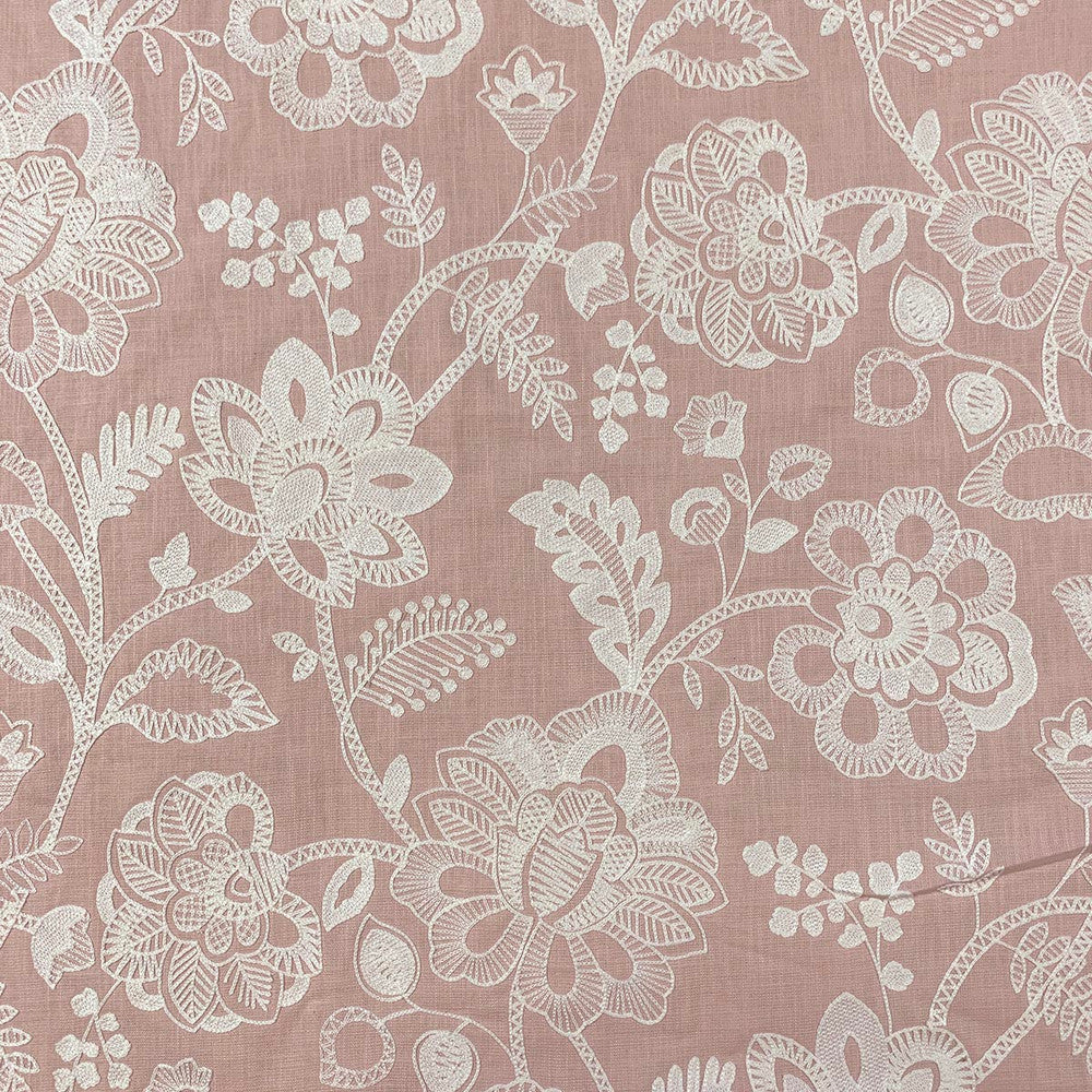 Annie Pink by Magnolia Fabric - 62% Cotton 38% Viscose Emb: 100% Viscose India 50000 Horizontal: 25.50" and Vertical: 30.50" 52" - Fabric Carolina -