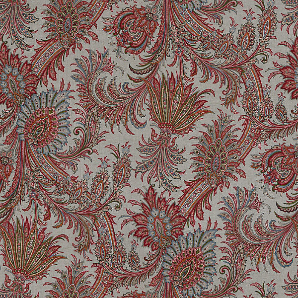Amelie/Blue Multi Ao 00034016 by Old World Weavers Fabric 100% LINEN ITALY LIGHT DUTY Horizontal: 25.5" and Vertical: 27.25" 55" - Fabric Carolina -