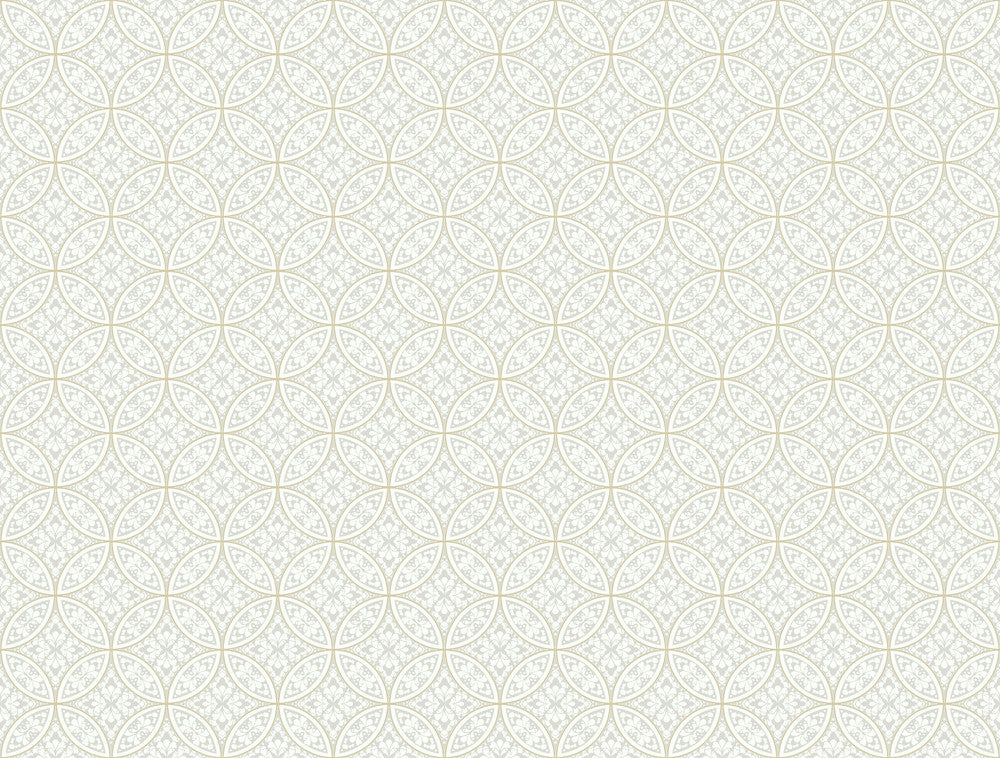 Lacey Circle Geo Cream & Grey Wallpaper by York Wallcoverings Silhouettes Covers about 60.8 square feet 27-in by 27-ft long roll Prepasted 3 - Fabric Carolina -