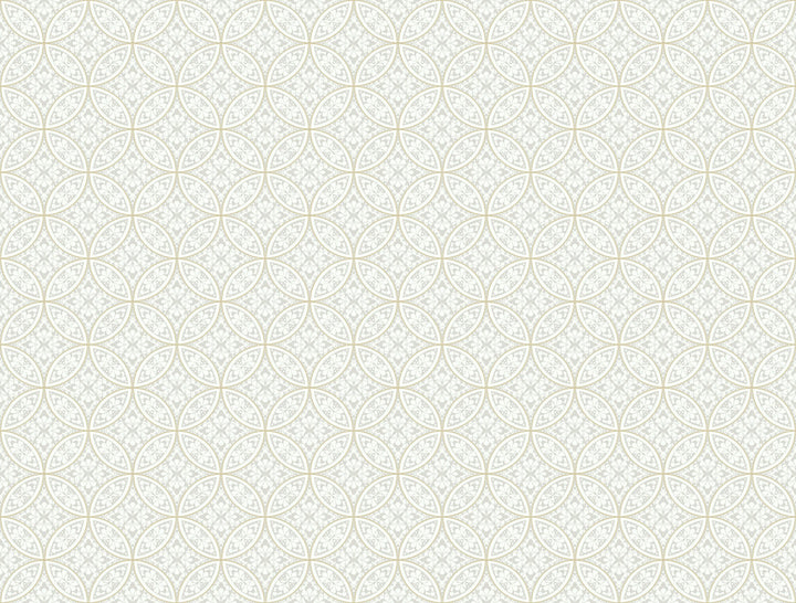 Lacey Circle Geo Cream & Grey Wallpaper by York Wallcoverings Silhouettes Covers about 60.8 square feet 27-in by 27-ft long roll Prepasted 3 - Fabric Carolina -