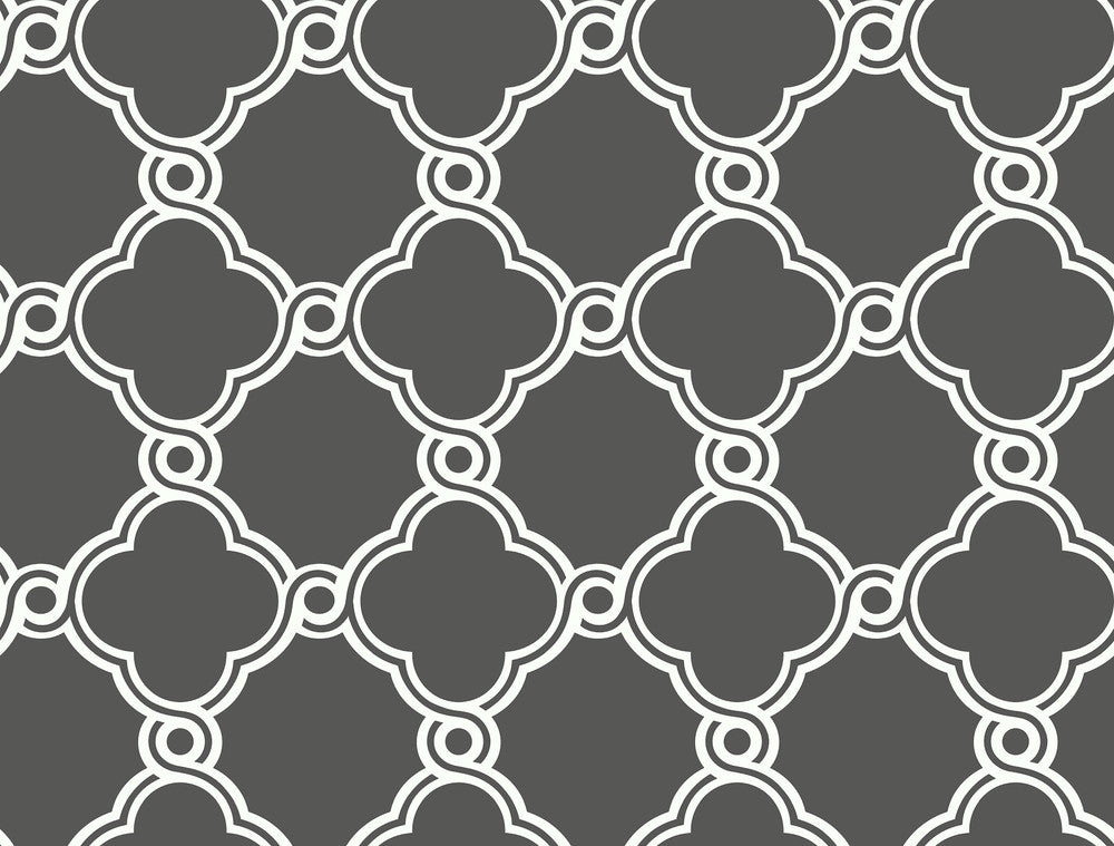 Open Trellis Grey Wallpaper by Inspired by Color Beige & Neutrals Covers about 60.8 square feet 27-in by 27-ft long roll Prepasted 6.75 - Fabric Carolina -