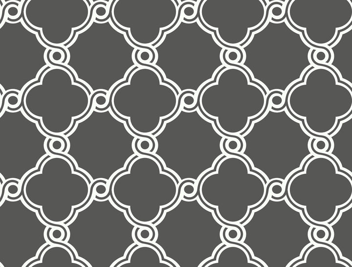 Open Trellis Grey Wallpaper by Inspired by Color Beige & Neutrals Covers about 60.8 square feet 27-in by 27-ft long roll Prepasted 6.75 - Fabric Carolina -