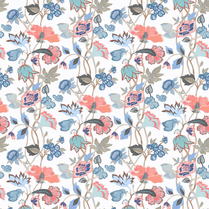 Aquarius 2 Coral by Aoc Fabric SERENDIPITY 85%COT 15%LIN USA CATB 117-2013 Horizontal: 27 and Vertical: 36.625 54 in - Fabric Carolina -