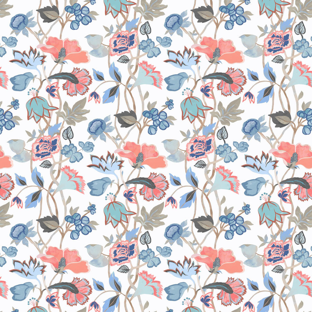 Aquarius 2 Coral by Aoc Fabric SERENDIPITY 85%COT 15%LIN USA Horizontal: 27.000 and Vertical: 36.625 54 in - Fabric Carolina -