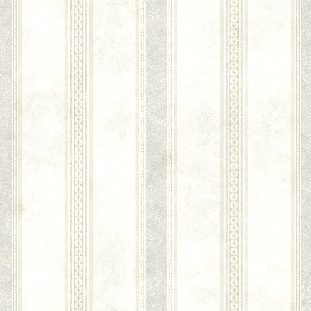 Tuscan Grey Stripe Wallpaper by Warner Studios Arbor Rose Covers about 56.4 square feet 20.5-in by 33-ft long roll Unpasted 20.5 - Fabric Carolina -