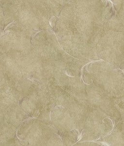 Gracie Brown Leafy Scroll Wallpaper by Chesapeake