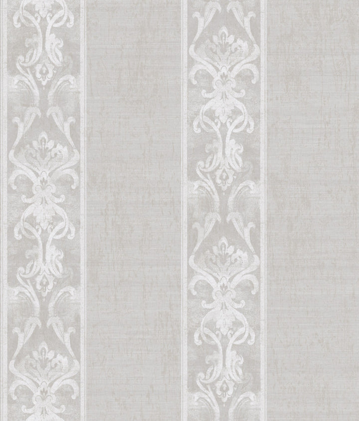 Elsa Stone Alternating Damask Stripe Wallpaper by Chesapeake Artiste Covers about 56.4 square feet 20.5-in by 33-ft long roll Prepasted 24 - Fabric Carolina -
