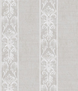 Elsa Stone Alternating Damask Stripe Wallpaper by Chesapeake