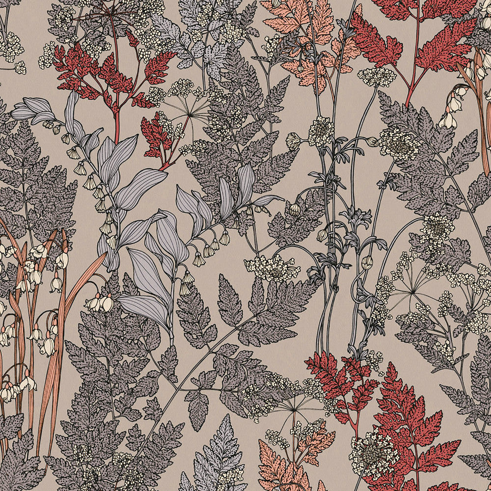 Ayla Neutral Wildflowers Wallpaper by AS Creation AS Creation Covers about 57.5 square feet 20.9-in by 33-ft long roll Unpasted 20.9 - Fabric Carolina -
