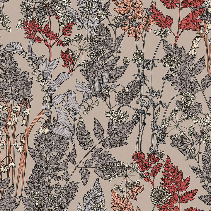 Ayla Neutral Wildflowers Wallpaper by AS Creation AS Creation Covers about 57.5 square feet 20.9-in by 33-ft long roll Unpasted 20.9 - Fabric Carolina -
