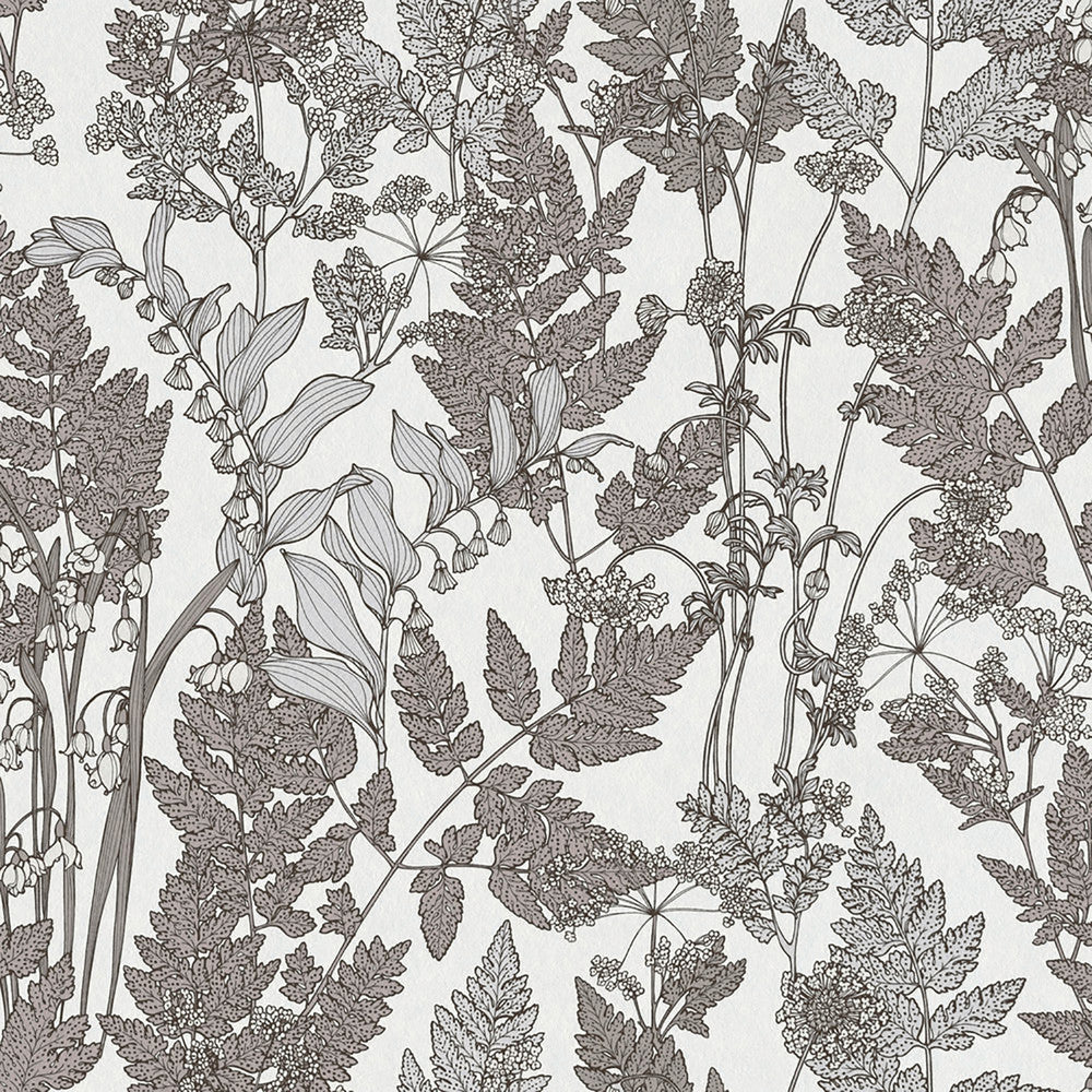Ayla Light Grey Wildflowers Wallpaper by AS Creation AS Creation Covers about 57.5 square feet 20.9-in by 33-ft long roll Unpasted 20.9 - Fabric Carolina -