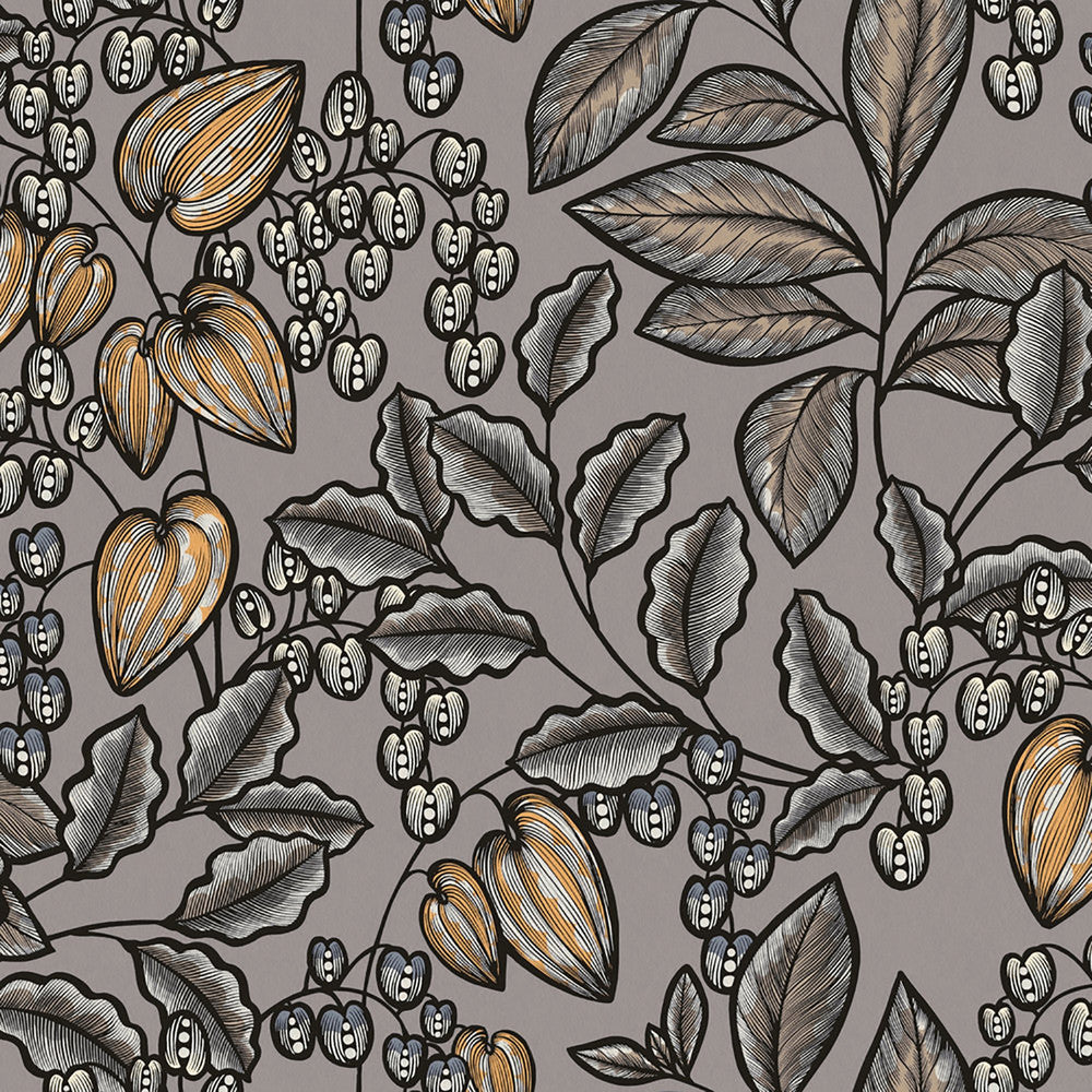 Leif Grey Vine Trail Wallpaper by AS Creation AS Creation Covers about 57.5 square feet 20.9-in by 33-ft long roll Unpasted 20.9 - Fabric Carolina -