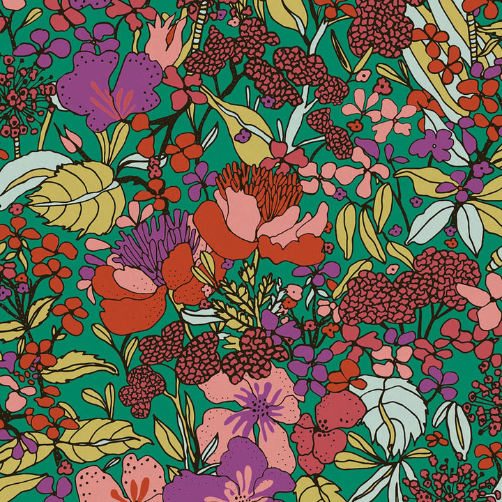 Zetta Multicolor Floral Riot Wallpaper by AS Creation AS Creation Covers about 57.5 square feet 20.9-in by 33-ft long roll Unpasted 25.2 - Fabric Carolina -