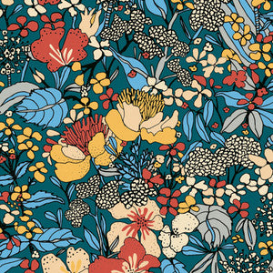 Zetta Blue Floral Riot Wallpaper by AS Creation
