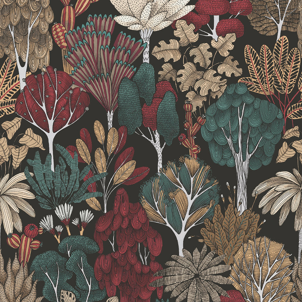 Idris Black Forest Wallpaper by AS Creation AS Creation Covers about 57.5 square feet 20.9-in by 33-ft long roll Unpasted 25.2 - Fabric Carolina -