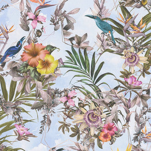 Hollis Sky Blue Tropical Wallpaper by AS Creation
