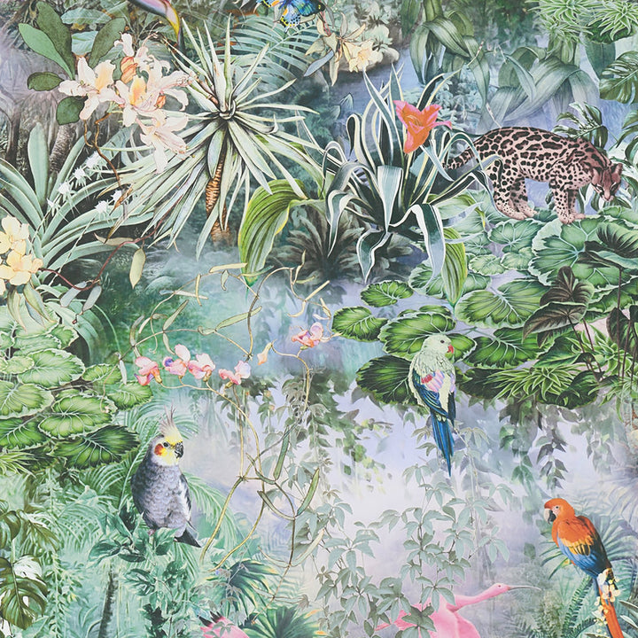 Cordian Sky Blue Rainforest Landscape Wallpaper by AS Creation AS Creation Covers about 57.5 square feet 20.9-in by 33-ft long roll Unpasted 29.5 - Fabric Carolina -