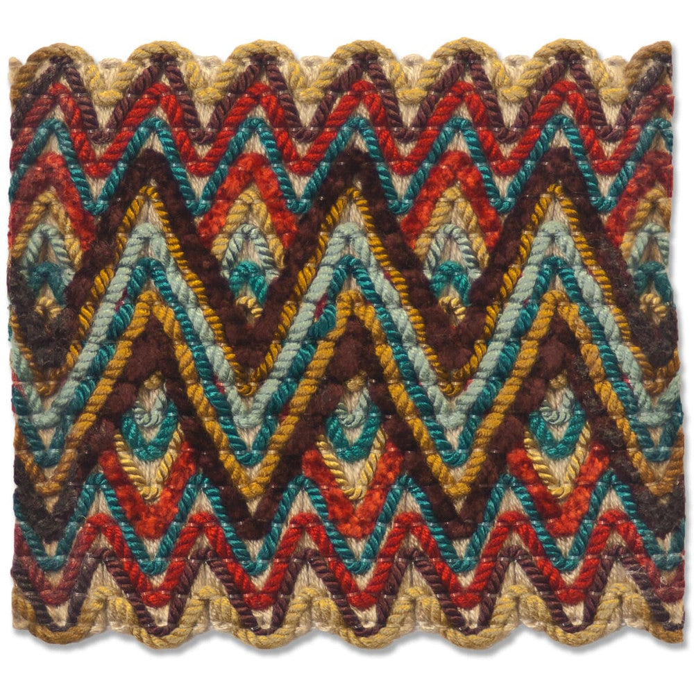 Asina 4 Jewel by Stout Designer Trim NEW WORLD TAPES & BORDERS 94%SVI 6%NYL CHINA Horizontal: 1.125 and Vertical: 0 3.25 in - Swanky Fabrics -