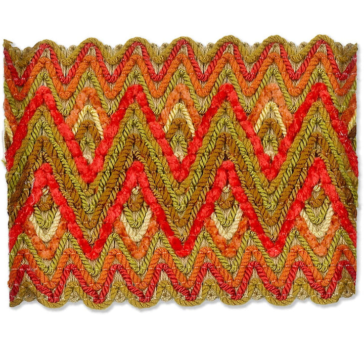 Asina 5 Sunset by Stout Trim NEW WORLD TAPES & BORDERS 94%SVI 6%NYL CHINA Horizontal: 1.125 and Vertical: 0 3.25 in - Fabric Carolina -