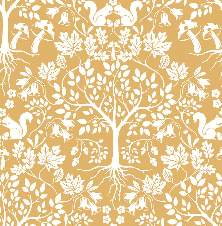 Leo Yellow Tree Wallpaper by A-Street Prints A-Street Select Covers about 56.4 square feet 20.5-in by 33-ft long roll Unpasted 21.25 - Fabric Carolina -
