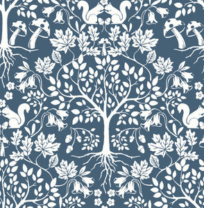 Leo Navy Tree Wallpaper by A-Street Prints